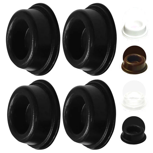 GorillaGrit Rubber Door Stopper Bumpers (Pack of 4) Black - Made in USA - Self-Adhesive Wall Protectors. Prevent Damage to Walls from Door Knobs Handles, Guard and Shield