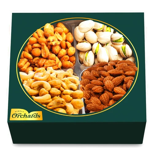 Simple Orchards Nuts Gift Basket - Gift Basket of Cravings Gourmet Nuts Collection, Healthy Kosher Snacks, Premium Mixed Nuts Gift Box Bouquet Platter Perfect for Holiday Gifts.