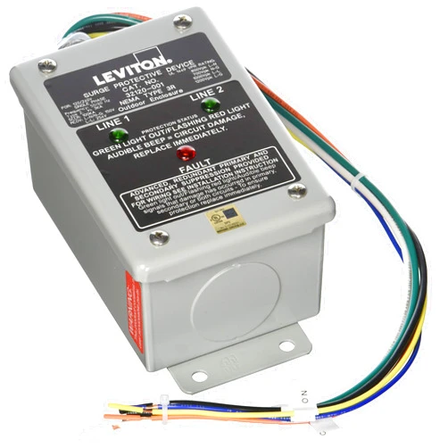 Leviton 32120-1 120/240 Volt Single Phase, Surge Panel, DHC and X10 Compatible, 80Ka L-N Max Surge Current