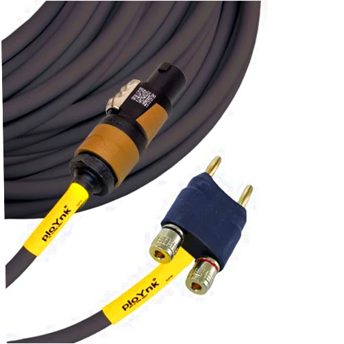 PloYnk Professional Audio Speaker Cable - 12 Gauge (25 FT Foot Speakon to Banana)