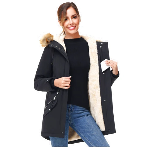 ANOTHER CHOICE Women's Hooded Winter Coat Waterproof Parka Jacket Warm Sherpa FLeece Lined Winter Parka Coat