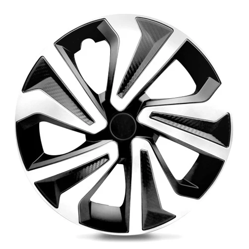 QUALITYFIND 16 inch Hubcaps Universal Hubcap Black & Silver Wheel Cover for Cars - Set of 4 - Fits Toyota Corolla Honda Volkswagen Chevy Chevrolet Mazda Dodge Ford and Most Cars