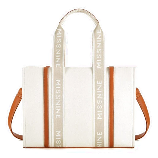 Missnine Tote Bag for Women Canvas Top Handle Satchel Purse Trendy Lightweight Hobo Shoulder Bag with Zipper