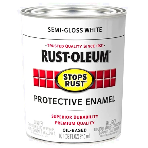 Rust-Oleum Stops Rust Semi-Gloss White Oil-Based Industrial Enamel Paint Quart, 1 qt