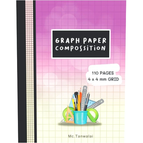 Mc.Tanwalai Siricharte Graph Paper Composition: Graph Composition 8.5” X11” 110 pages 4 X4mm Grid suitable for all student age 6-8, 8 up with reasonable price. For sketching, writing, etc