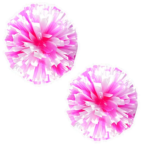 Kustro 2 Pack Cheerleading Pom Poms Matte, 12 Inch Plastic Cheer Pom Poms with Baton Handle/Ring Hole, Cheerleader Pom Poms Cheering Costume Accessory for School Sports Games Team Spirit Boys Girls