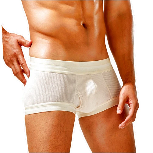 SEAUR Men's Pouch Boxer Briefs Seamless Ribbed Underwear Low Rise Breathable Trunks Stretchy Underpants