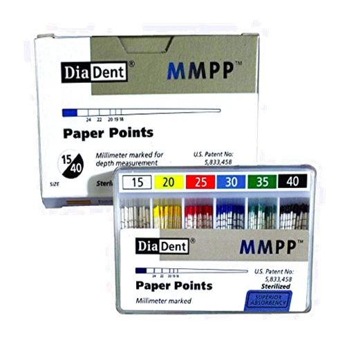 Diadent 202-603 Diadent 202-603 Color Coded Paper Point, Spill Proof, Clearance, Red, F Accesory Size, 28 mm Length, Paper (Pack of 200)