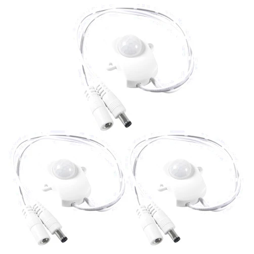 AITIAO 3Pcs DC 5V-24V 5A PIR Sensor LED Motion Sensor Switch,Body Infrared Sensing Controller with DC Coupler Cable for LED Strip Light