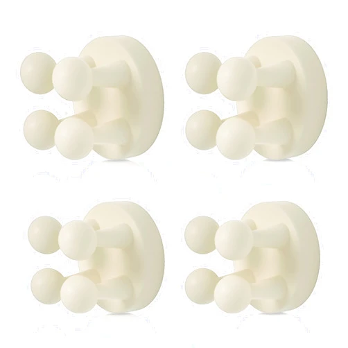 XoYoZo 4 pcs Silicone Toothbrush Holder Multi-Function Hook Waterproof self Adhesive Single Toothbrush Hook Plug Holder for Wall for Hanging Bathroom Kitchen Living Room Office