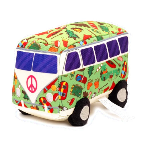 The Worthy Dog Happy Camper Tough Toy - Durable, Chomp-Resistant Material with Safe, Non-Toxic Filling and Multiple Squeakers for Fun, Engaging Play