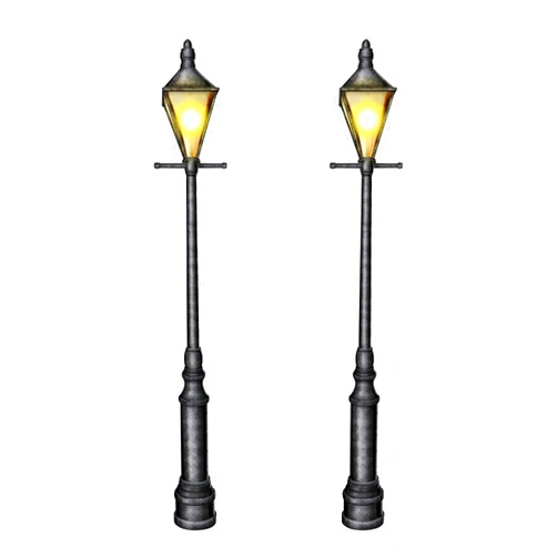 Beistle Lamppost Photo Props, 6' Tall, Set of 2 - Mardi Gras Street Light Wall Decorations, Cut Out Party Backdrop Decor