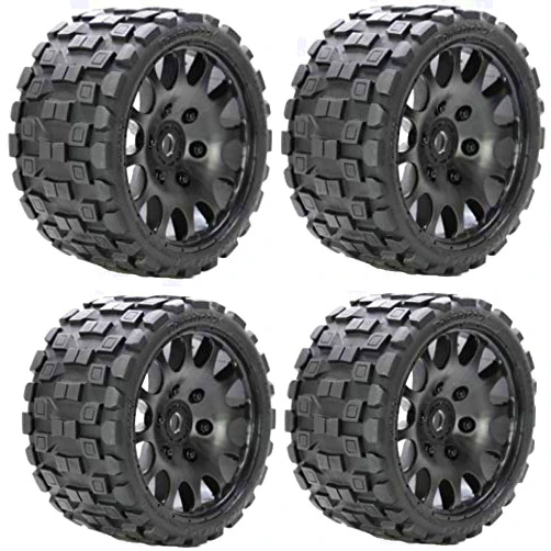 Hobbypower Powerhobby Scorpion Belted Monster Truck RC Tires/Wheels w 17mm Hex (4) Sport Compound FITS : Arrma Outcast Kraton Talion Notorious Fazon Speed Run …