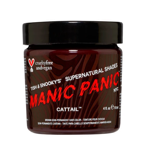 MANIC PANIC Cattail Medium Brown Hair Dye - Supernatural - Semi Permanent Mid-toned Chocolate Brown Hair Color For Women And Men - Vegan, PPD & Ammonia Free (4oz)