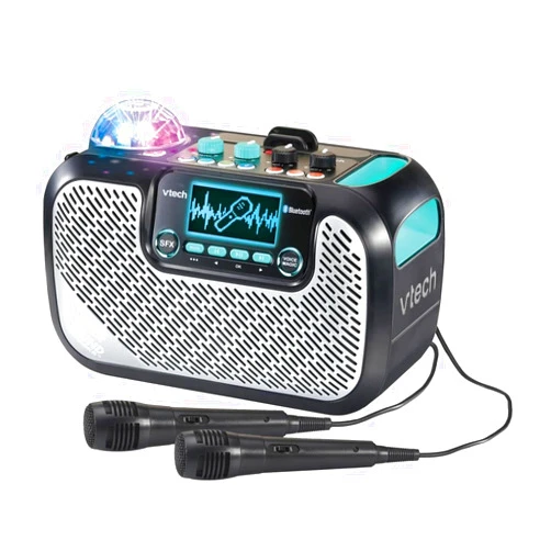 VTech Super Sound Karaoke Portable Bluetooth, 2 Mics Included, Party Lights