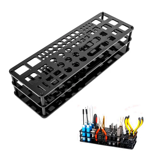 JOYABEST 63 Holes Screwdriver Storage Rack,Screwdriver Organizers,Portable Tool Box,for Workshop Tools Tray Screwdriver Tweezer Brushes Pens