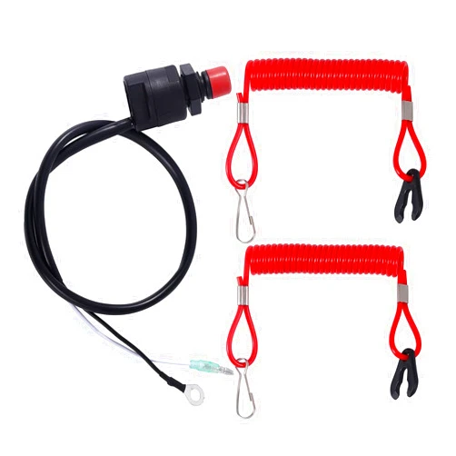 Stylemafia Universal Boat Outboard Lanyard Engine Motor Kill Urgent Stop Switch/Safety Lanyard Tether Cord 2 pcs Compatible with YamahaTohatsu Honda Outboard Motors, ATV Boat Bike