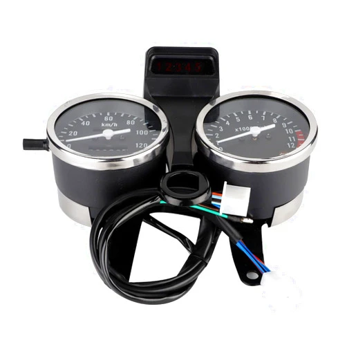 Keenso Motorcycle Speedometer Modified Accessories for Suzuki Gn125 12V Dc Odometer Tachometer Check-Motorcycle Gauge Cluster