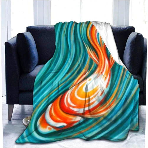 CHOOSE ME Carp Painting Ultra-Soft Micro Fleece Blanket Hotel Throw Blanket Cozy Warm Fuzzy Blanket Anti-Pilling Flannel Tapestry(50