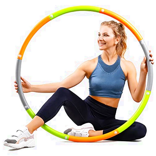 Dynamis Fat Burning Weighted Hula Hoop for Adults - Exercise Hula Hoop - (3.6 pounds) Fitness, Core, & Waist Trimmer - Hula Hoops - Weighted Hula Hoops for Women - Hula Hoops for Adults Weight Loss