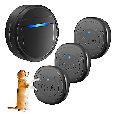 Whimsii Dog Bell for Door Potty Training, Wireless Dog Doorbell IP55 Waterproof Touch Buttons, LED 55 Melodies & 4 Volume Levels (1 Receiver, 3 Transmitters)