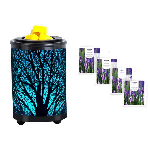 Leyoue Electric Wax Melt Warmer PTC Heating Plate with 7 Colors LED Changing Light Wax Warmer Fragrance Warmer et of 4 Scented Wax Fragrance Melts