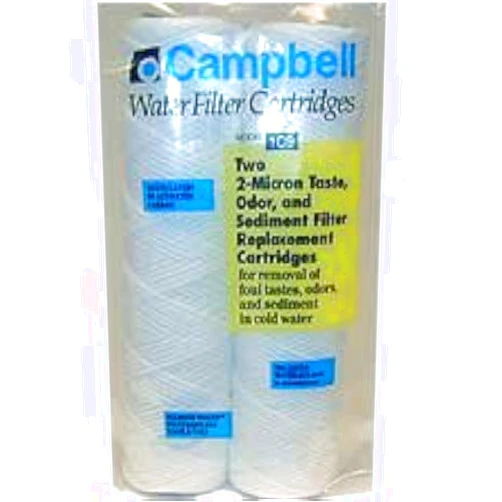 Campbell 1c9-12 Taste & Odor Filter Cartridge, 2 Micron, 9 3/4