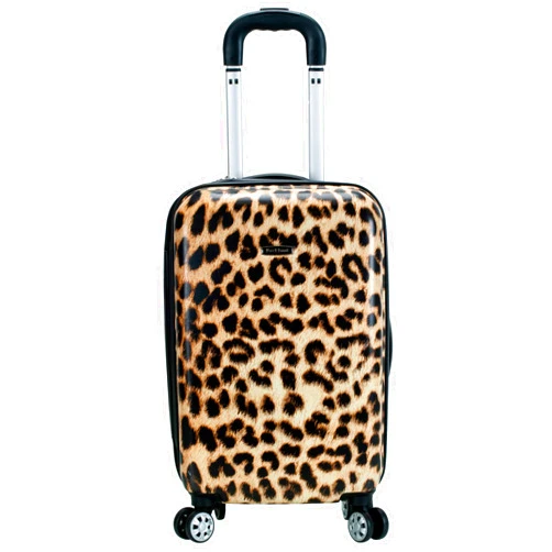 Rockland Safari Hardside Spinner Wheel Luggage, Leopard, Carry-On 20-Inch