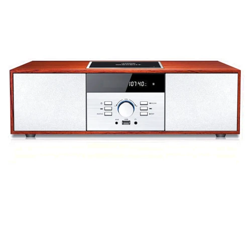 WIITHINK Vintage Style Home CD Player with Bluetooth, FM Radio, USB Port for MP3 Playback, Aux-in, Earphone Port, 30W Nostalgic Wood Home HiFi Stereo System