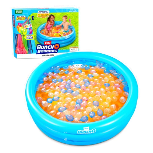 Bunch O Balloons Original Bunch O Balloons Splash Pool with Tropical Party 100+ Rapid-Filling Self Sealing Water Balloons by ZURU, Water Balloon for Family, Kids, Teens and Adults, Summer and Outdoor Toy