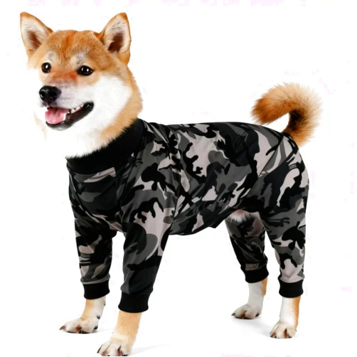 Xqpetlihai Dog Onesie Surgery Recovery Suit for Medium Large Dogs Recovery Shirt for Abdominal Wounds or Skin Diseases Bodysuit Dogs Pajamas (M,C)