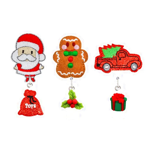 ReelFun Santa Claus Christmas Retractable Badge Reel, Nurse Badge Holider with Alligator Clip,24in Nylon Cord