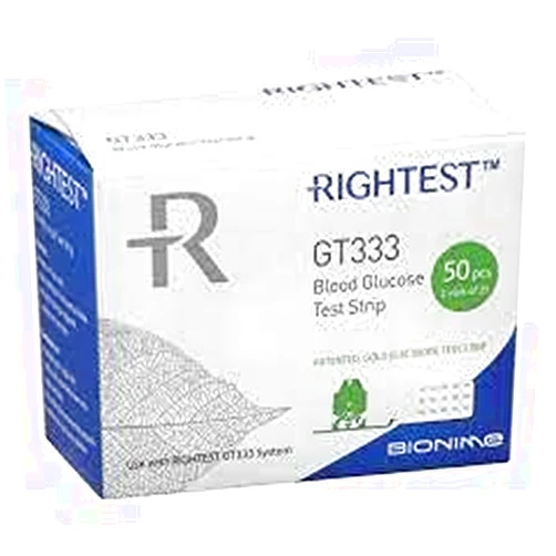 VERSAINSECT BIONIME RIGHTEST GT333 Blood Glucose Test Strips for use with RIGHTEST GT333 Meter - Blood Sugar Monitoring for Diabetics, Box of 50