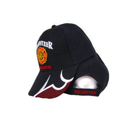 AES Black Volunteer Firefighter Fire Fighter Dept. Department Baseball Cap Hat