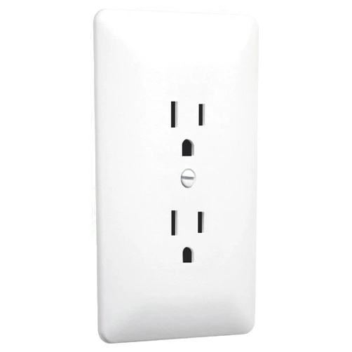 TayMac MW2000W Masque 2000 Series 1-Gang Nonmetallic Decorator Style Duplex Cover-Up Wall Plate, White, 5-Pack