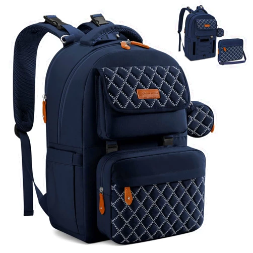 Maelstrom Diaper Bag Backpack - Expandable Large Baby Bag for 2 Kids/Twins Baby Stuff (45L MAX), with Removable Cross Body Bottle Bag for Mom/Dad,Stylish Nappy Bag Gift for Boys/Girl-Navy Blue