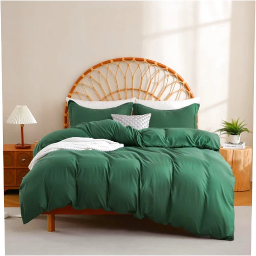 JSD Hunter Green Duvet Cover Set Queen Size, 3 Piece Duvet Cover with Pillow Shams, Soft Brushed Microfiber Zipper Closure, Comforter Not Included