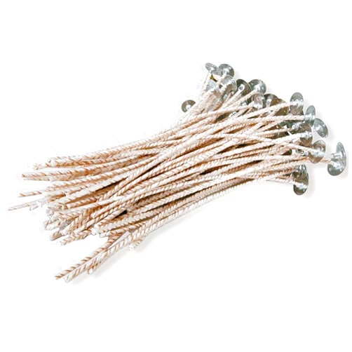 SIWUCHYE Candle Wicks for Candle Making, 6 inch ECO Candle Wicks for Soy Wax, 100Pcs Pre-Waxed for Soy Candles, Thick Candle Wick with Base for DIY Candle Making Kit