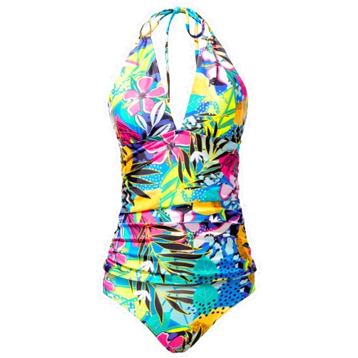 Yonique Womens Two Piece Swimsuits Tummy Control Tankini Plus Size Bathing Suit Halter V Neck Swimwear