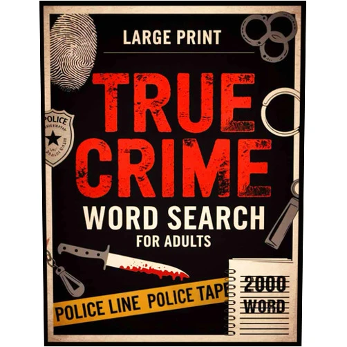 Willa Harvey True Crime Word Search for Adults (Large Print): Unravel Crime Scenes with 100 Game Puzzles & Facts from Famous Criminals to Serial Killers - A Brain Activity for Murder Mystery Buffs and Detectives