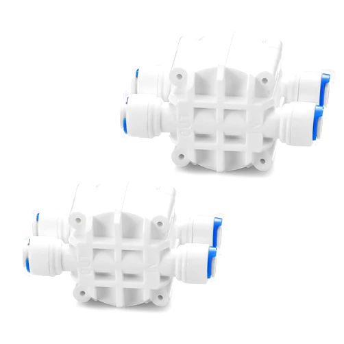 Colingmill 4 Packs 1/4 Inch Tube Automatic Shut off Valve, with Quick Connect Fittings, for Ro Reverse Osmosis Water Filter System, White