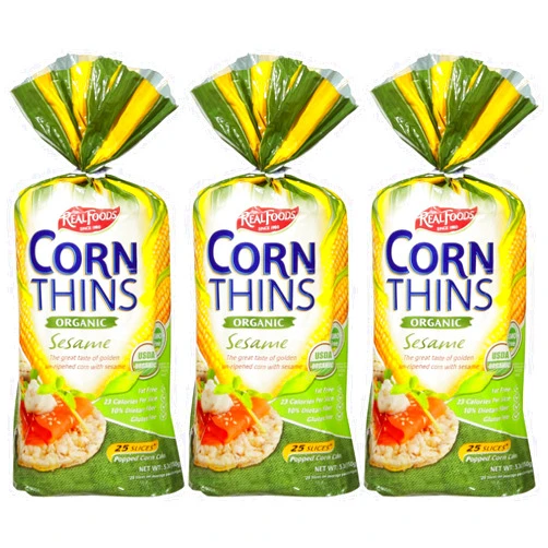 Real Foods Organic Corn Thins - Sesame - 5.5 oz - 3 pk