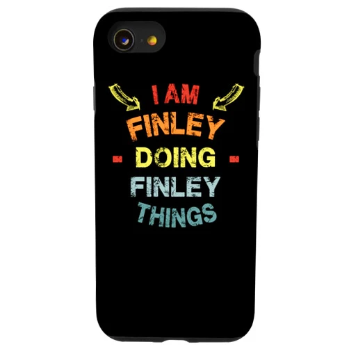 Sarcastic Birthday Finley Name Text Joke iPhone SE (2020) / 7 / 8 I'm Finley Doing Finley Things Cool Funny Christmas Gift Case
