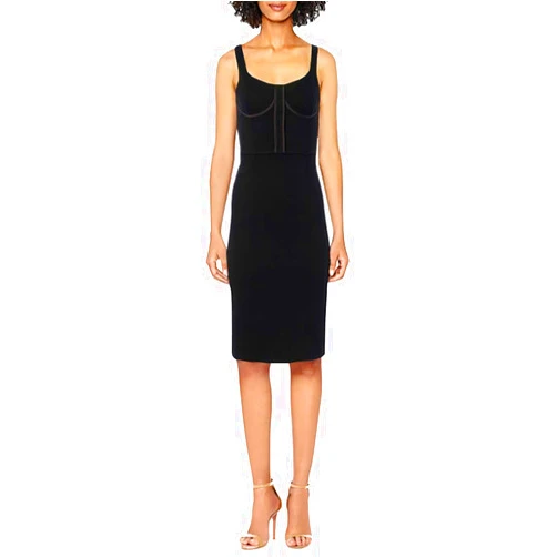 A｜X ARMANI EXCHANGE Armani Exchange Women's Sleeveless Fitted Jersey Knee Length Dress