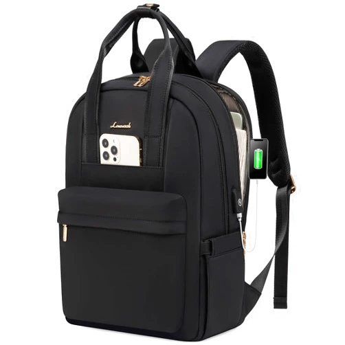 LOVEVOOK Laptop Backpack Purse for Women, 15.6 Inch Travel Laptop Bag with USB Port, Waterproof Work Teacher Nurse Computer Backpack, Durable Casual Daypack