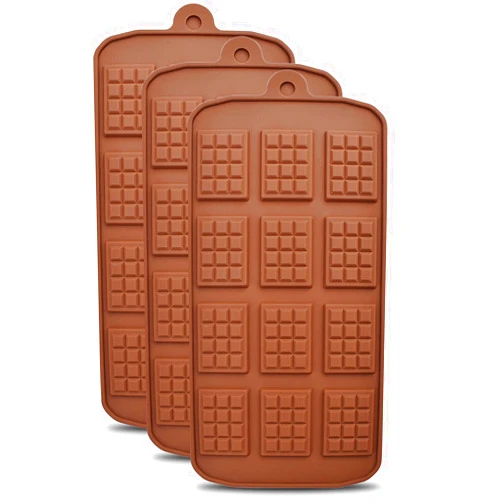 SAMZAREULO 3 Set OF Funny shape candy molds for chocolate mold, cake decoration (3 x mini rectangle)