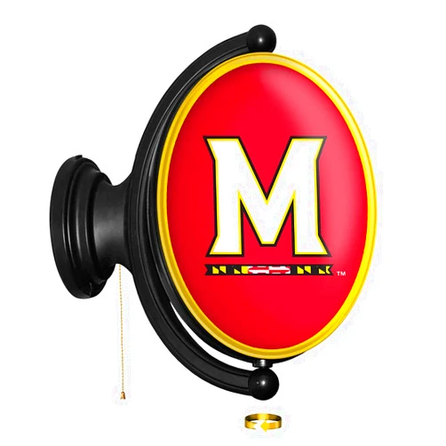 The Fan-Brand Maryland Terrapins: Original Oval Rotating Lighted Wall Sign - Football, Basketball & Baseball Wall Decor - College Sports Decor for Home, Office, Game Room, Fan Cave & Garage - USA Made