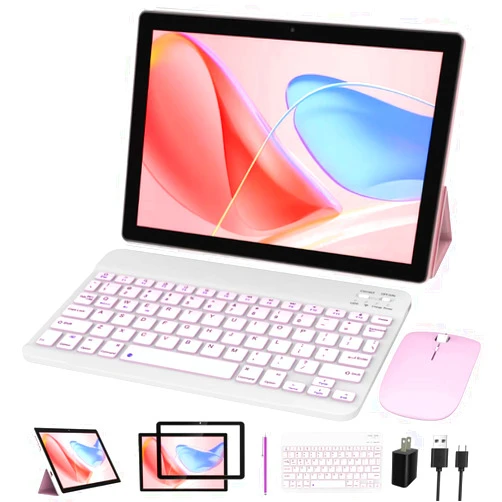 NOVOJOY Tablet 10 Inch Android 13 Tablets 2 in 1 Tablet With Keyboard 64GB+8GB RAM 10.1