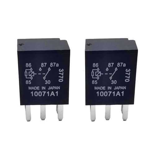 Downhill Auto Fuel Pump Relay, 12V 5-Pin, 30A, 2NO 2NC, Black, Automatic, Plug-In Mount, Relay