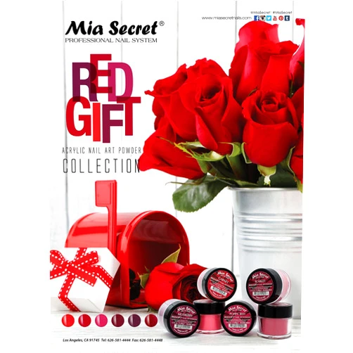 Mia Secret 6 Colors Mia Secret Acrylic Red Gift Collection Professional Acrylic Nail System Powder 0.25oz/ea.